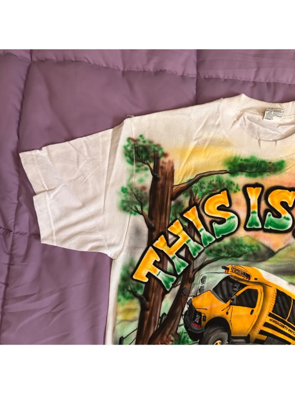 Custom Airbrushed "This Is How We Roll" T-Shirt With Bus Design Personalized "Ke - Picture 7 of 13